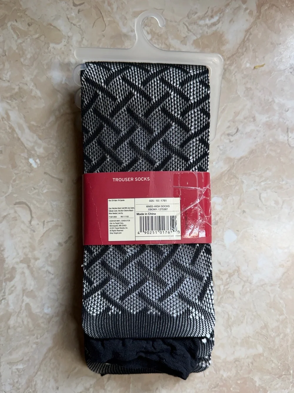 Merona 3 Pair Set Black Pattern Knee High Trouser Dress Socks New with Tag
